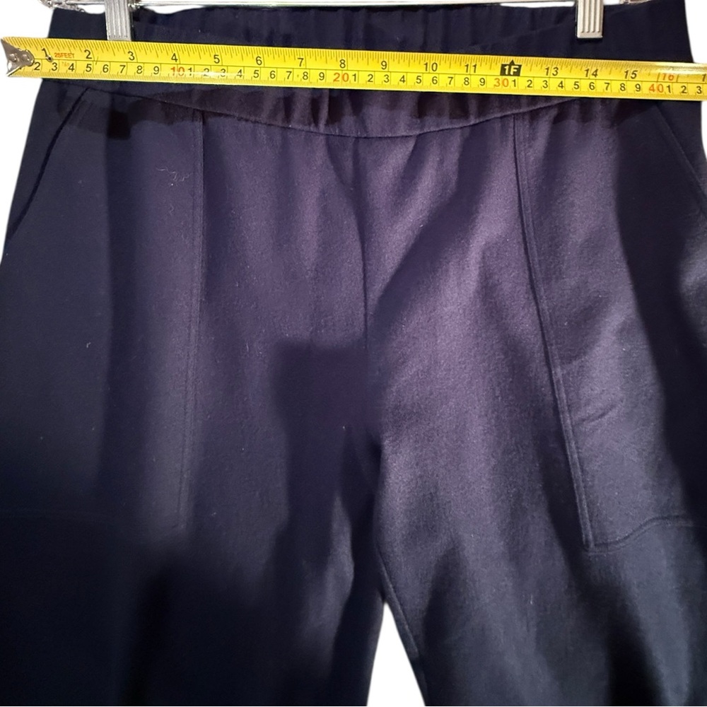 Eileen Fisher Cropped Navy Wool pull On Pants. Siz P/lg - Picture 6 of 7